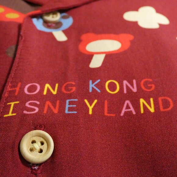 Disneyland Shirt Size S Hong Kong Maroon Red Matching FAMILY Vacation Tops NWT - Picture 6 of 10